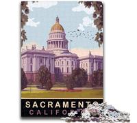 Puzzles du Capitole de l'État de Sacramento 1000 pièces pour Adultes, Jouets éducatifs, Jeux Anti-Stress, Cadeaux du Père Noël Secret pour Les Enfants de 14 Ans et Plus (1000 pièces, 26x38cm)