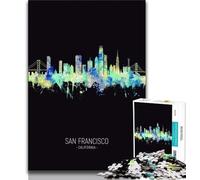 Puzzles du Ciel Nocturne de San Francisco pour Adultes et Adolescents, 1 000 pièces, Jouet éducatif intellectuel et décompressant, idéal pour la décoration de Bureau, 50x75cm