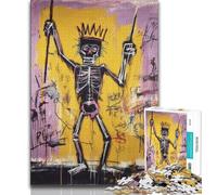 Puzzles du Corps squelettique de Style Basquiat pour Adultes et Adolescents,1000 pièces,Difficiles à compléter mais Amusants et Humoristiques avec Affiche et fiche de Questions-réponses Assorties