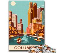 Puzzles du Front de mer de Columbus City pour Adolescents, 2000 pièces, activité familiale avec Affiche et fiche de Questions-réponses pour Les 14 Ans et Plus, 2000 pièces (70x100cm)