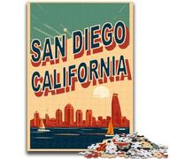 Puzzles du Front de mer de San Diego pour Adultes 1000 pièces, Jouets addictifs pour stimuler la Patience, Jeu de défi Unique 1000 pièces (50x75cm)