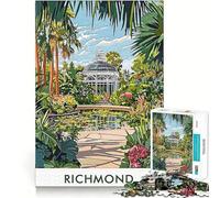 Puzzles du Jardin botanique de Richmond pour Adolescents, 1000 pièces, pour se remémorer et stimuler la détente, découpe Lisse, Cadeau élégant (38x26cm)
