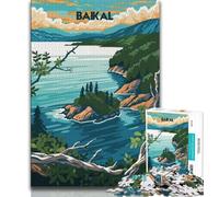 Puzzles du lac Baïkal pour Adolescents, Jeu Stimulant, Chaque pièce est Unique - Jeu Familial Stimulant 38x26cm