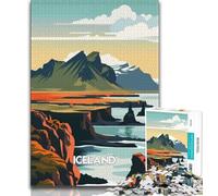 Puzzles du Littoral islandais pour Adultes et Adolescents, 1000 pièces, Jeu Stimulant, Chaque pièce est Unique - Jeu Familial Stimulant et Amusant 50x75cm