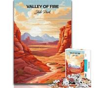 Puzzles du Parc d'État de la Vallée du Feu pour Adultes et Adolescents, 1 000 pièces, Jouet éducatif intellectuel décompressant adapté à la décoration de Bureau 38x26cm