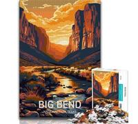 Puzzles du Parc National de Big Bend pour Adultes et Adolescents, Jeux éducatifs et Anti-Stress, adaptés à la décoration de Bureau, 38x26cm