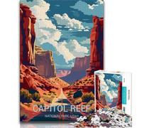 Puzzles du Parc National de Capitol Reef pour Adolescents, 1000 pièces, Jeu Stimulant et Familial avec des pièces entièrement emboîtables de Formes aléatoires 38x26cm