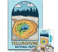 Puzzles du Parc National de Yellowstone pour Adultes 1000 Puzzles, Jeu Familial Anti-Stress, défi Difficile, Cadeaux du Père Noël Secret 50x75cm