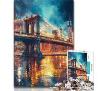 Puzzles du Pont de Manhattan pour Adolescents, Puzzle 1000 pièces, Assemblage de Motifs, activités Amusantes à la Maison, Cadeau d'anniversaire, Cadeaux de Voyage 38x26cm