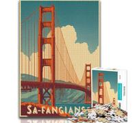 Puzzles du Pont de San Francisco pour Adultes, 1000 pièces, Jeu Familial Anti-Stress, défi Difficile, Cadeaux pour Amis et Famille (75x50cm)