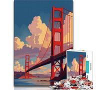 Puzzles du Pont de San Francisco pour Adultes et Adolescents, Jouets éducatifs et Anti-Stress, adaptés à la décoration de Bureau, 38x26cm