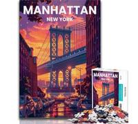 Puzzles du Quartier de Manhattan pour Adultes, 1 000 pièces, Jeu Familial Anti-Stress, défi Difficile, Collection d'artistes, Beaux-Arts, 50x75cm