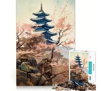 Puzzles du Temple Sakura pour Adultes, 1000 pièces, améliore la mémoire, détend l'esprit, pièce de Collection Sharp Edge (50x75cm)