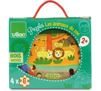 Set 4 Puzzles en bois 'Le Zoo' Vilac® - Jouets puzzle en bois 2 ans