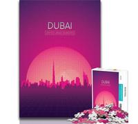 Puzzles Dubaï Émirats Arabes Unis 1000 pièces pour Adultes, Jeu Stimulant et Jeu Familial avec des pièces de Formes aléatoires entièrement emboîtables 50x75cm