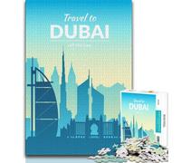 Puzzles Dubaï Émirats Arabes Unis pour Adultes 1000 pièces, Jouets de Jeu stimulants, Chaque pièce est Unique - Jeu Familial Amusant et Stimulant 38x26cm