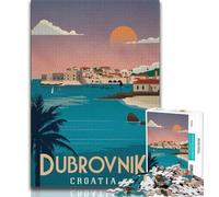 Puzzles Dubrovnik 1000 pièces pour Adolescents, Cadeaux, Jeu de Quiz, décoration Murale, Cadeaux Uniques d'anniversaire et de Noël 50x75cm