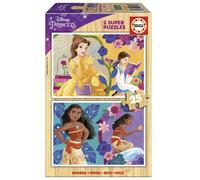 Educa - Disney Princess | Ensemble de 2 Puzzles en Bois avec 25 pièces chacun | Mesurer Une Fois monté: 26 x 18 cm | Composé de Grandes pièces Parfaitement finies | +4 Ans (19671)