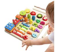 Puzzles Éducatifs en Bois pour Apprendre Les Formes - Puzzle Numérique pour Tout-Petits - Jouet Sensoriel d'Éveil Préscolaire pour Développer Les Compétences des et Famille
