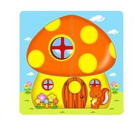 Puzzles Éducatifs - Jeu Éducatif Multi-Étages sur Les Animaux - Jouets De Puzzle Maison De Dessin Animé - pour Filles Garçons Maison Voyage École