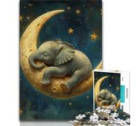 Puzzles Éléphant endormi pour Adultes et Adolescents 1000 pièces, Aide Le Cerveau à exercer des Jouets addictifs pour cultiver la Patience Une œuvre d'art 38x26cm