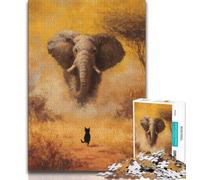 Puzzles éléphants 1000 pièces pour Adultes et Adolescents, Aide Le Cerveau à exercer des Jouets addictifs pour cultiver la Patience et l'interaction Parent-Enfant 38x26cm