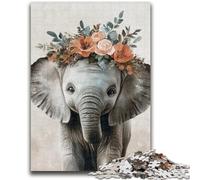 Puzzles éléphants aquarelles pour Adolescents 1000 pièces, Aide Le Cerveau à exercer des Jouets addictifs pour cultiver la Patience, adaptés aux Couples (38x26cm)