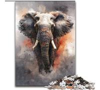 Puzzles éléphants aquarelles pour Adolescents 1000 pièces, Jeux Amusants en Famille, activités à la Maison, Cadeaux d'anniversaire, Cadeaux de Voyage (50x75cm)