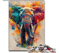 Puzzles éléphants aquarelles pour Adultes et Adolescents, 1000 pièces, à partir de 14 Ans, décoration d'intérieur, Jeux de Famille, Cadeaux de Noël et d'anniversaire (50x75cm)