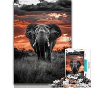 Puzzles Éléphants d'Afrique 1000 pièces pour Adolescents, Aidez Le Cerveau à exercer des Jouets addictifs pour cultiver la Patience, Jeu de défi Unique (38x26cm)