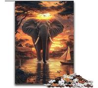 Puzzles Éléphants d'Afrique pour Adultes 2000 pièces, Jeux éducatifs et éducatifs pour Toute la Famille avec Affiche et fiche de Questions (70x100cm)