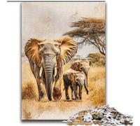 Puzzles Éléphants d'Afrique pour Adultes 2000 pièces, pour Les 14 Ans et Plus, Jeux de réflexion en Famille, Cadeaux d'anniversaire de Noël (70x100cm)