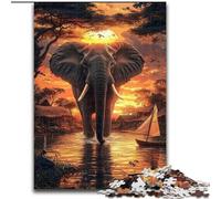 Puzzles éléphants d'Afrique pour Adultes et Adolescents, 1000 pièces, Jouets éducatifs et éducatifs, Jeux familiaux avec Affiche et fiche de Questions-réponses (26x38cm)