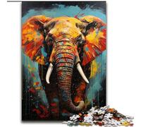 Puzzles éléphants d'Afrique pour Adultes et Adolescents, Jeux stimulants, décoration Murale, Cadeaux d'anniversaire et de Noël Uniques (50x75cm)