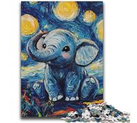 Puzzles Éléphants du Ciel Nocturne 1000 Pièces pour Adolescents, Aidez Le Cerveau à Exercer des Jouets Addictifs pour Cultiver la Patience Jeu de Défi Unique (38x52cm)