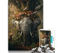 Puzzles Éléphants Fantastiques 1000 Pièces pour Adolescents, Jeu Défiant et Jeu Familial avec Pièces de Formes Aléatoires Entièrement Emboîtables 38x26cm