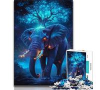 Puzzles Éléphants Fantastiques pour Adolescents 1000 Pièces, Jeux Éducatifs Décoration Murale Cadeaux Uniques d'anniversaire et de Noël 50x75cm