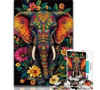Puzzles Éléphants Fantastiques pour Adolescents 1000 Puzzles, Jeux Éducatifs Décoration Murale Cadeaux Uniques d'anniversaire et de Noël (38x26cm)