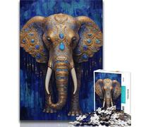 Puzzles éléphants fantastiques pour Adultes et Adolescents, Assemblage de Motifs Amusants à la Maison, Cadeaux d'anniversaire et de Voyage (50x75cm)