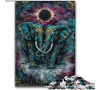 Puzzles Éléphants Mystérieux 2000 Pièces pour Adultes, Jeu de Réveil et de Famille, Cadeau d'anniversaire, Décoration Murale (70x100cm)