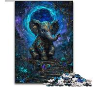 Puzzles Éléphants Mystérieux pour Adolescents 1000 Pièces, pour 14 Ans et Plus Jeu Décoration Murale Cadeaux Uniques pour Anniversaire et Noël (26x38cm)