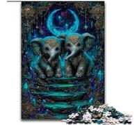 Puzzles éléphants mystérieux pour Adultes et Adolescents, 1000 pièces, activités familiales Amusantes à la Maison, Cadeau d'anniversaire, Cadeaux de Voyage (50x75cm)