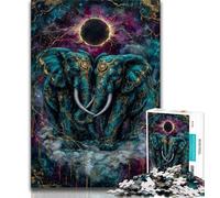 Puzzles éléphants mystérieux pour Adultes et Adolescents, Puzzle de 1 000 pièces, Jouet éducatif intellectuel décompressant, Cadeau d'anniversaire, Cadeaux, Art Mural 50x75cm