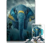 Puzzles éléphants pour Adultes et Adolescents, pour Un Moment de détente à la Maison avec des pièces de Formes aléatoires entièrement emboîtables (50x75cm)
