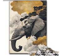 Puzzles éléphants pour Adultes et Adolescents, Un Moment Dramatique, Un défi Difficile à relever, à Offrir à Toute la Famille (26x38cm)