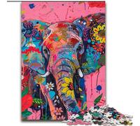 Puzzles éléphants psychédéliques 1000 pièces pour Adultes, Jeux éducatifs, décoration d'intérieur, Cadeau d'anniversaire, Art Mural 26x38cm