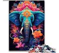 Puzzles éléphants psychédéliques pour Adultes, 1000 pièces, Jeux Amusants, décoration Murale, Cadeaux d'anniversaire et de Noël Uniques (50x75cm)