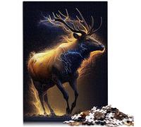 Puzzles Elk on The Run pour Adultes, 1000 pièces, en Bois, pour Tout-Petits, Enfants, garçons et Filles, 19,7 x 29,5 Pouces