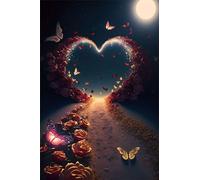 Puzzles en Bois, 100 x 70 cm Puzzle Rose Heart Beach, Puzzles pour Adultes et Enfants 2000 Pièces, Jeu éducatif défi Jouet, Cadeaux de Puzzle pour Femmes et Hommes