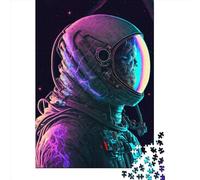 Puzzles en Bois 1000 pièces Astronaute Néon pour Adultes et Adolescents, Jeux de Famille, Cadeaux de Noël (75 x 50 cm)